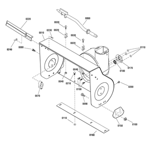 Auger Housing Assembly Diagram and Parts List for 1695872 2010 Briggs and Stratton Snow Blower